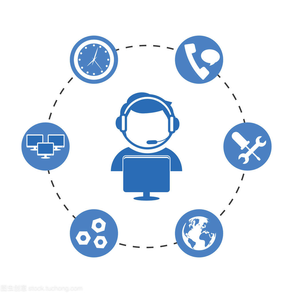 技术服务与电话中心图标 高效沟通的视觉桥梁